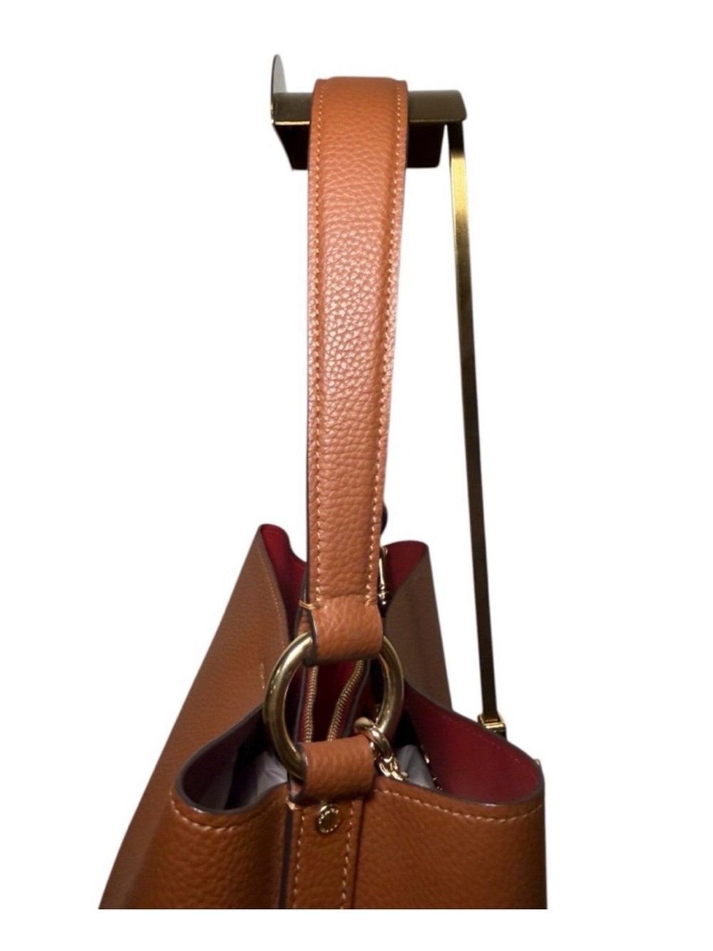 Coach Town Bucket Bag in Saddle Tan (91122) with Crossbody Strap Neutral Color - Picture 5 of 14